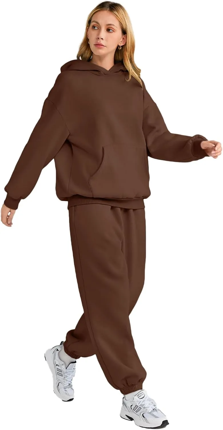 AUTOMET Womens 2 Piece Outfits Lounge Hoodie Sweatsuit Sets Oversized Sweatshirt Baggy Fall Fashion Sweatpants with Pockets