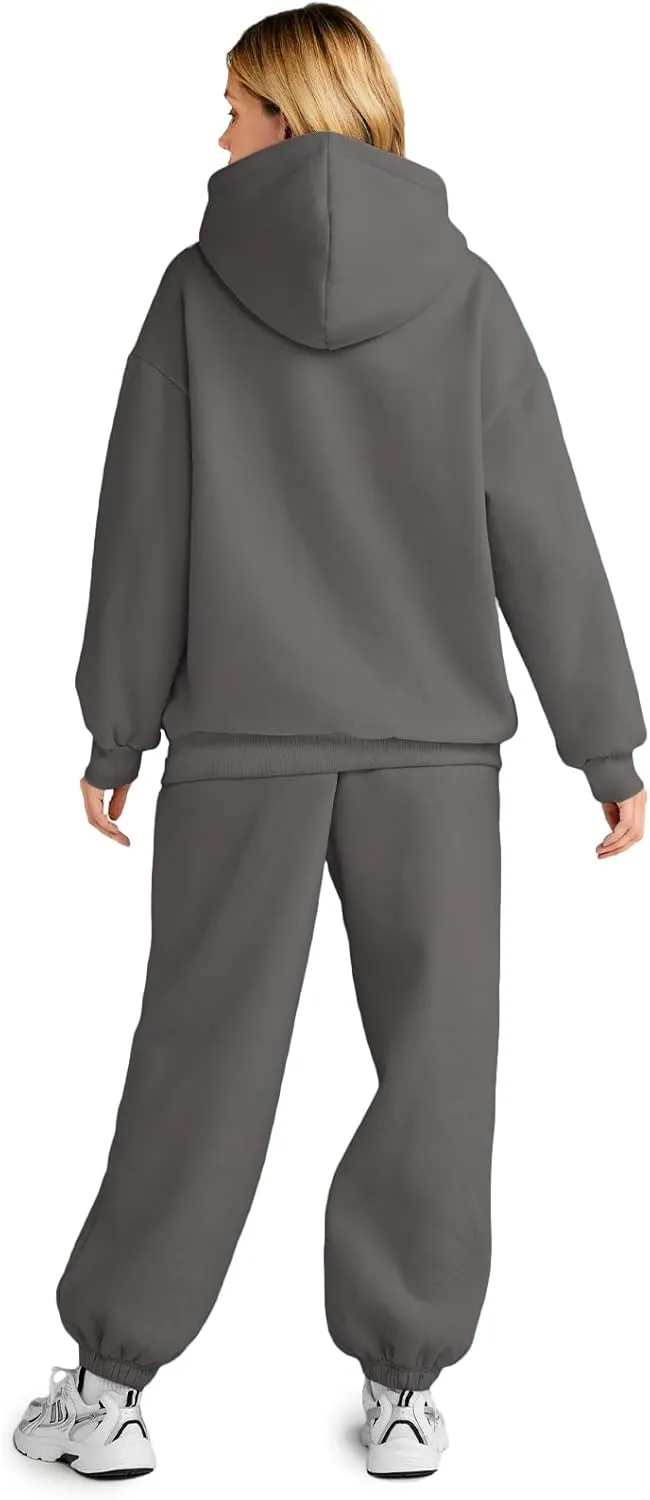 AUTOMET Womens 2 Piece Outfits Lounge Hoodie Sweatsuit Sets Oversized Sweatshirt Baggy Fall Fashion Sweatpants with Pockets