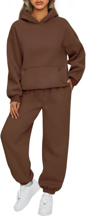 AUTOMET Womens 2 Piece Outfits Lounge Hoodie Sweatsuit Sets Oversized Sweatshirt Baggy Fall Fashion Sweatpants with Pockets