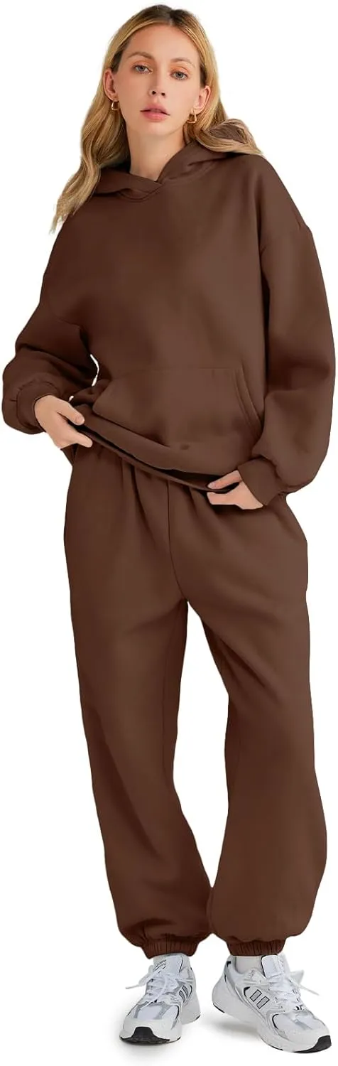 AUTOMET Womens 2 Piece Outfits Lounge Hoodie Sweatsuit Sets Oversized Sweatshirt Baggy Fall Fashion Sweatpants with Pockets