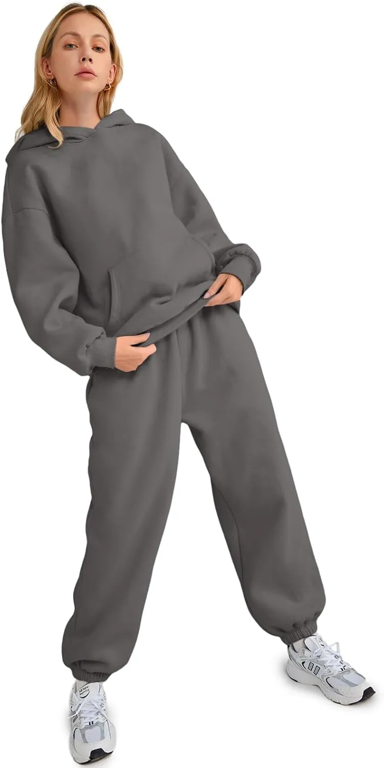AUTOMET Womens 2 Piece Outfits Lounge Hoodie Sweatsuit Sets Oversized Sweatshirt Baggy Fall Fashion Sweatpants with Pockets
