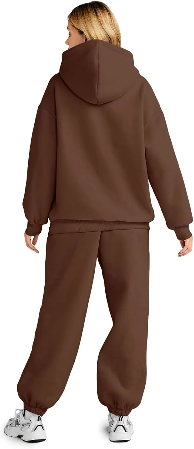 AUTOMET Womens 2 Piece Outfits Lounge Hoodie Sweatsuit Sets Oversized Sweatshirt Baggy Fall Fashion Sweatpants with Pockets