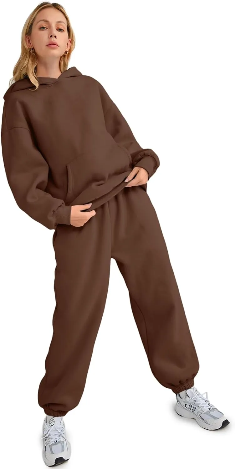 AUTOMET Womens 2 Piece Outfits Lounge Hoodie Sweatsuit Sets Oversized Sweatshirt Baggy Fall Fashion Sweatpants with Pockets