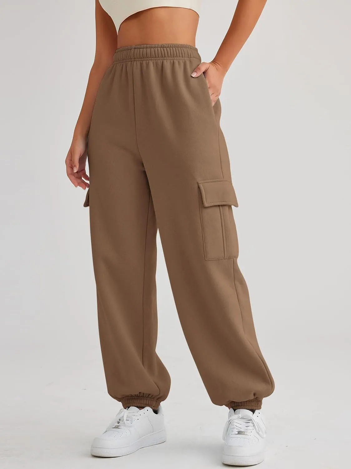 AUTOMET Womens Cargo Sweatpants Oversized Fleece Joggers Fall Fashion Outfits Y2k Clothes 2025 with Pockets