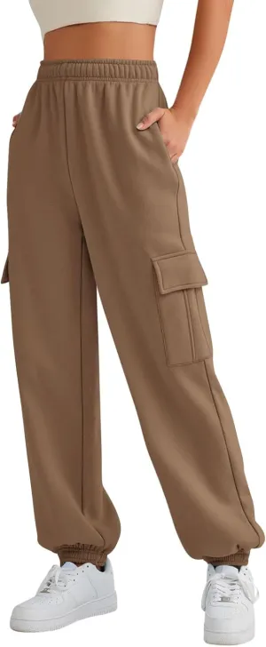 AUTOMET Womens Cargo Sweatpants Oversized Fleece Joggers Fall Fashion Outfits Y2k Clothes 2025 with Pockets