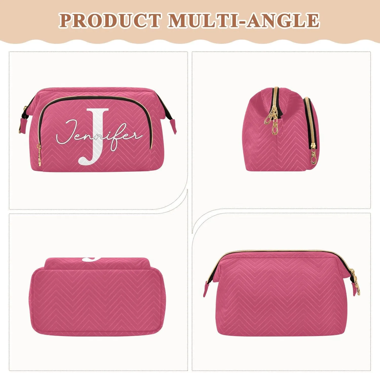 Azalea Custom Makeup Bag Travel Toiletry Bag Make Up Bags Cosmetic Bag Pouch Large Makeup Case Box Bag Organizer Skincare Bag for Toiletries Women Purse Men Adults Trip Sports