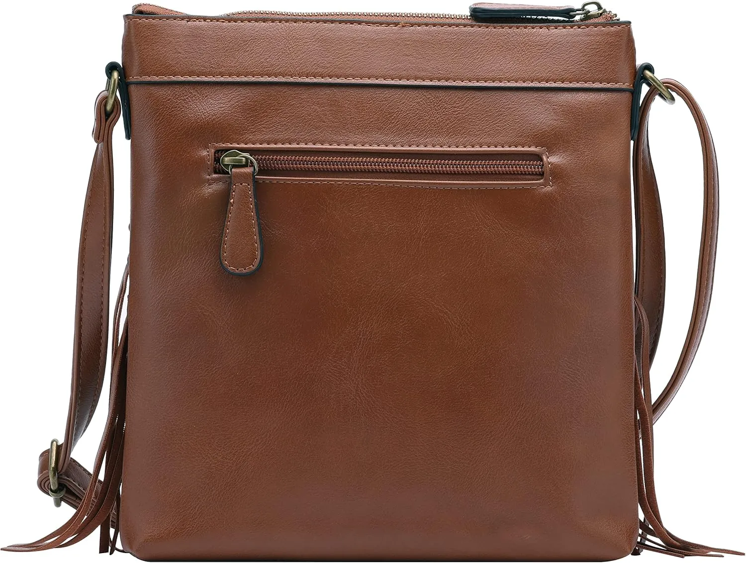 B BRENTANO Vegan Fringed Crossbody Bag with Studs