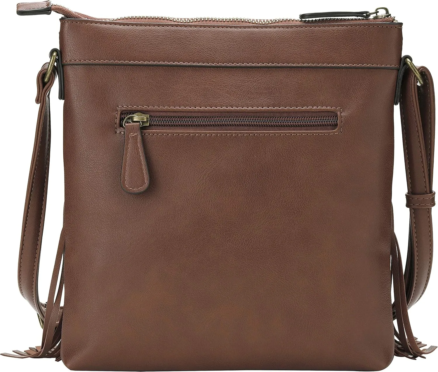 B BRENTANO Vegan Fringed Crossbody Bag with Studs