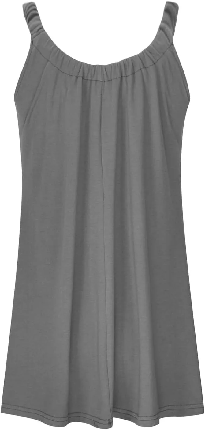 Backless Camisole Mini Dress: Ideal for Transitioning from Beach to Boardwalk, A Solid Color Stretchy Swim Cover Up
