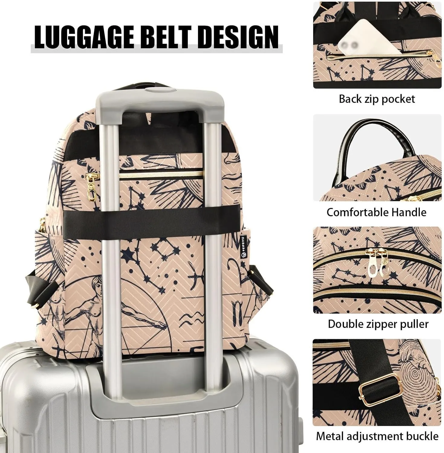 Backpack for Women Fashion Travel Work Anti-theft Bag Business Computer Backpack Purse (Medium Pattren 2)