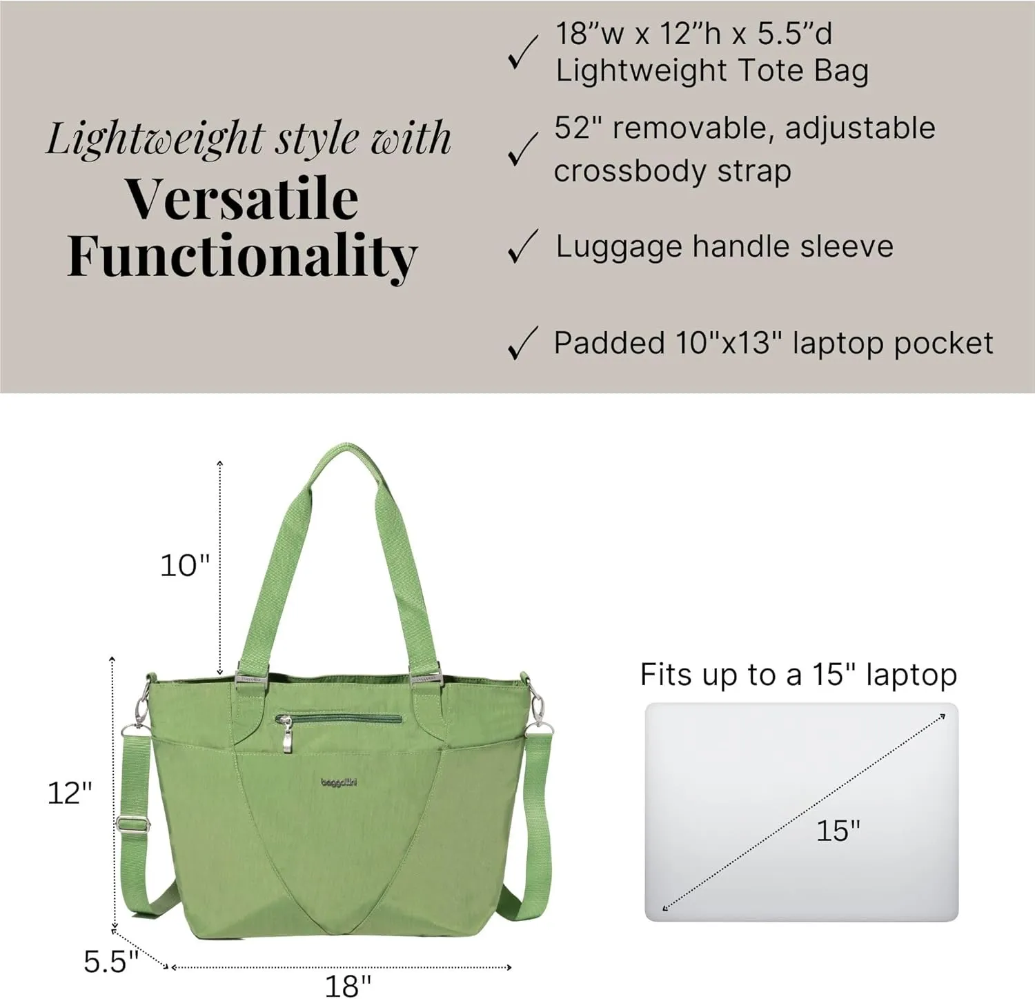 Baggallini unisex adult Avenue Tote