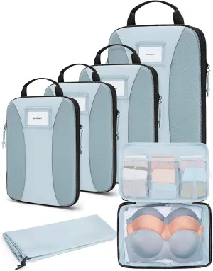 BAGSMART Compression Packing Cubes, 6 PCS Packing Cubes for Suitcases, Travel Bags Organizer for Luggage, Lightweight Packing Cube for Travel Essentials