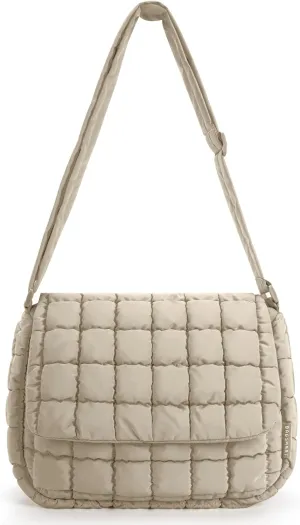 BAGSMART Medium Crossbody Bags for Women, Quilted Puffer Cross body Purse with Adjustable Strap