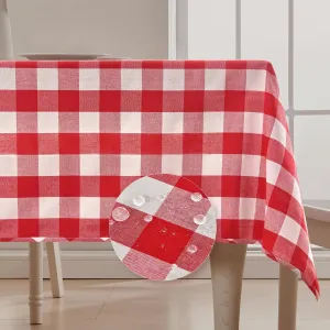 BALCONY & FALCON Rectangular Checkered Tablecloth Waterproof Washable Gingham Reversible Table Cloth for Outdoor Picnic Kitchen Holiday Buffet Banquet Easter Party (Red, 57 x 118 inch)