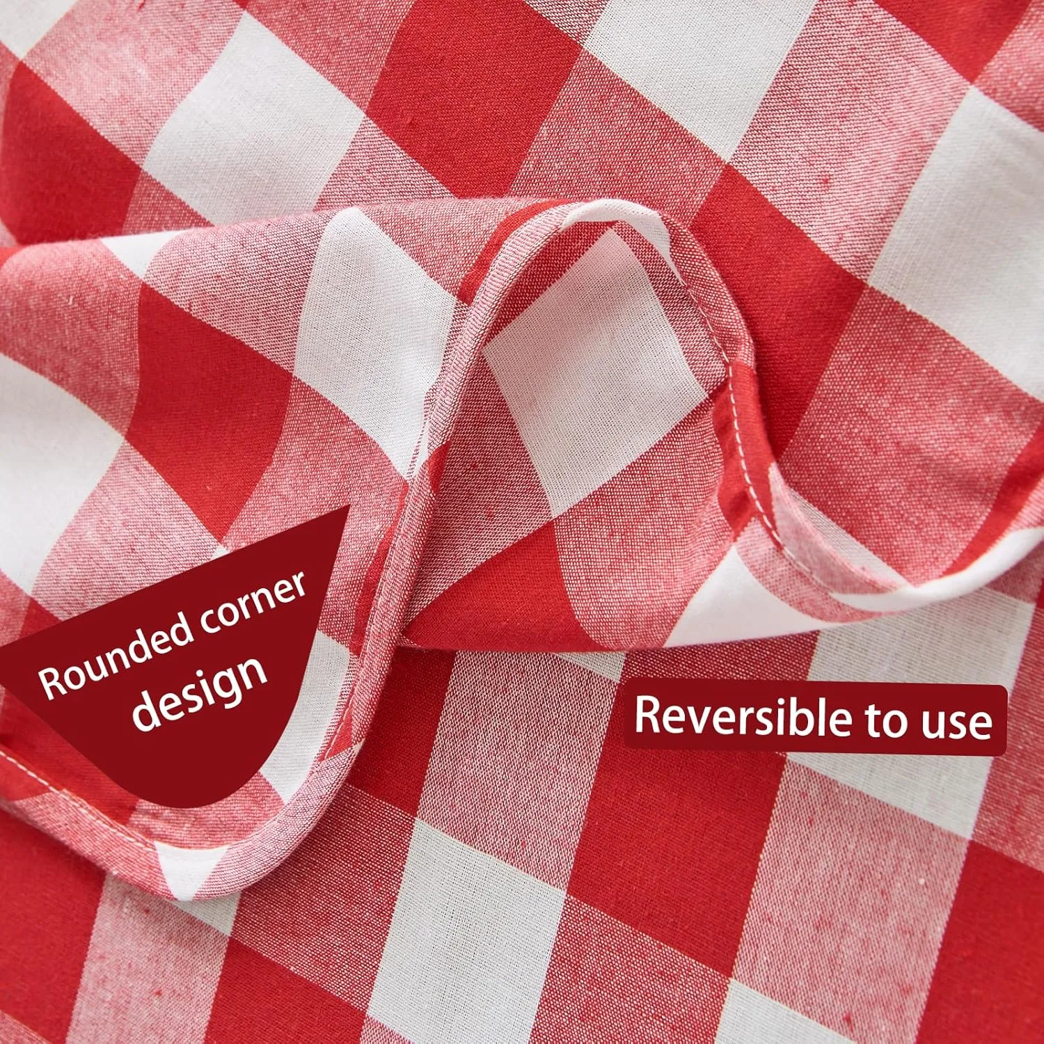 BALCONY & FALCON Rectangular Checkered Tablecloth Waterproof Washable Gingham Reversible Table Cloth for Outdoor Picnic Kitchen Holiday Buffet Banquet Easter Party (Red, 57 x 118 inch)