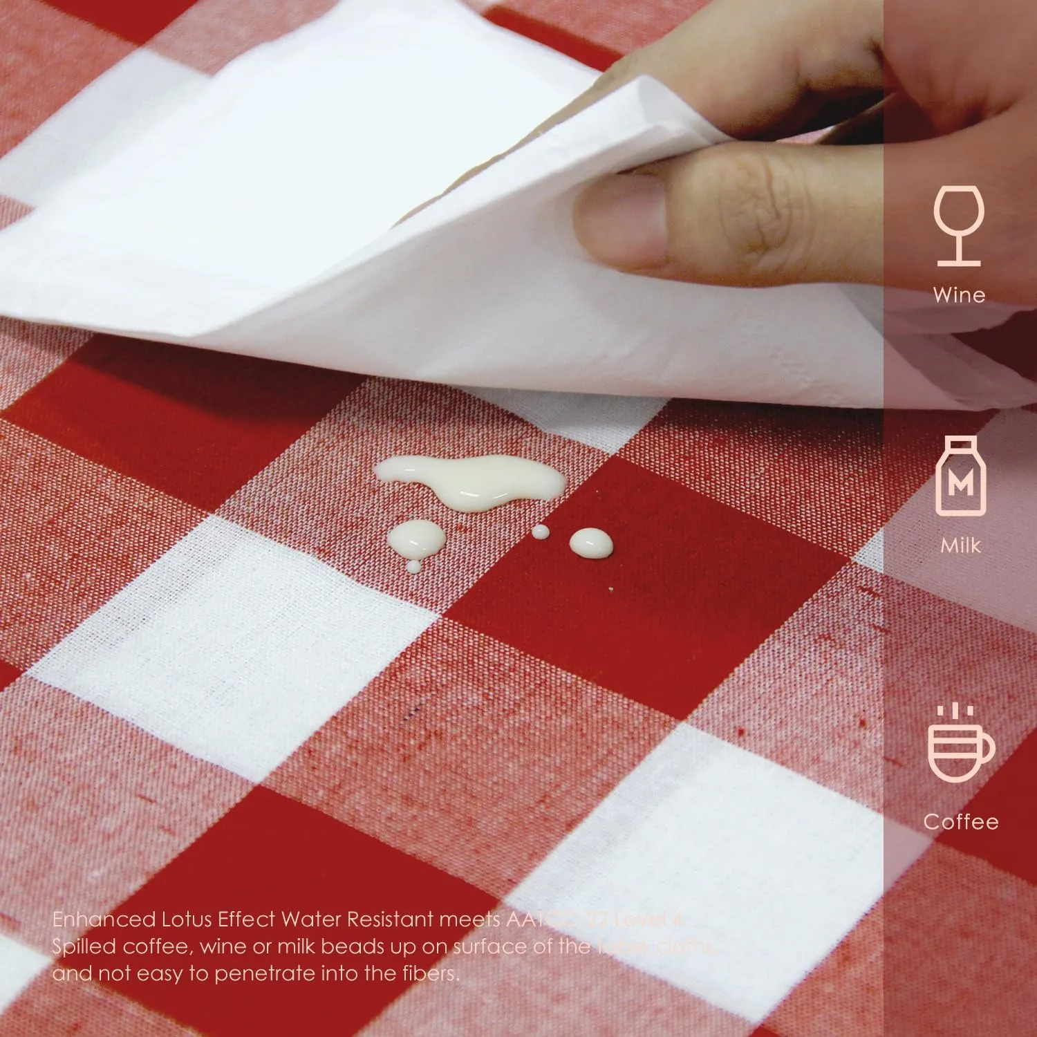 BALCONY & FALCON Rectangular Checkered Tablecloth Waterproof Washable Gingham Reversible Table Cloth for Outdoor Picnic Kitchen Holiday Buffet Banquet Easter Party (Red, 57 x 118 inch)