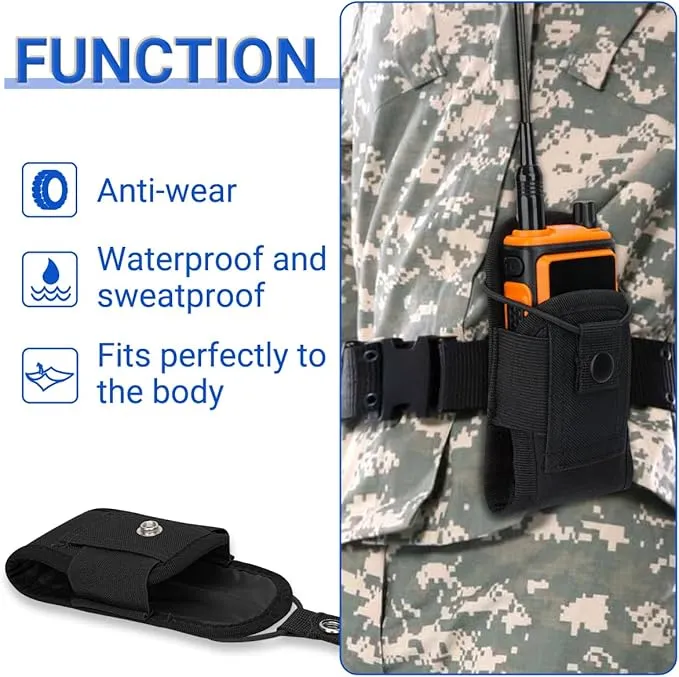 BAOFENG Tactical Pouch Walkie Talkie Bag Molle Radio Pouch Portable Radio Case Outdoor Nylon Case Holster Pouch Bag UV-5R BF-F8HP 5RM UV-21R Quangsheng UV-K5 8 K5PLUS AR-152 UV-17R Two Way Radio