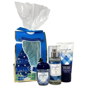 Bath & Body Works Gingham Travel Size Gift Bag Set. - Fine Fragrance Mist - Ultra Shea Body Cream - Hand Gel - Travel Size