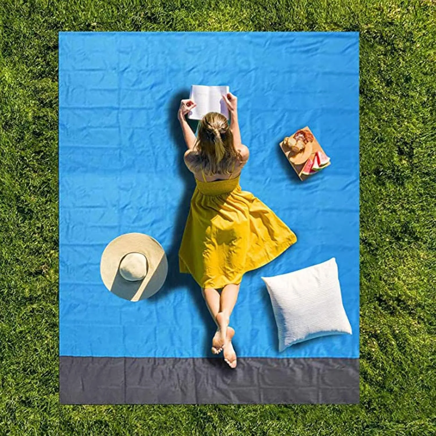 Beach Blankets, 80"×50" Waterproof Sandproof Extra Large Quick Drying Beach Mat with Storage Bag,Durable Picnic Mat,Lightweight Beach Blankets for Travel Camping Outdoor Hiking