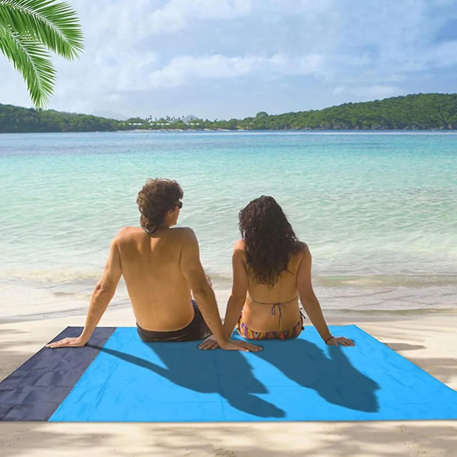 Beach Blankets, 80"×50" Waterproof Sandproof Extra Large Quick Drying Beach Mat with Storage Bag,Durable Picnic Mat,Lightweight Beach Blankets for Travel Camping Outdoor Hiking