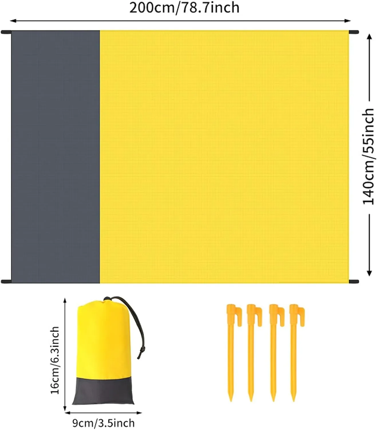 Beach Blankets, 80"×50" Waterproof Sandproof Extra Large Quick Drying Beach Mat with Storage Bag,Durable Picnic Mat,Lightweight Beach Blankets for Travel Camping Outdoor Hiking