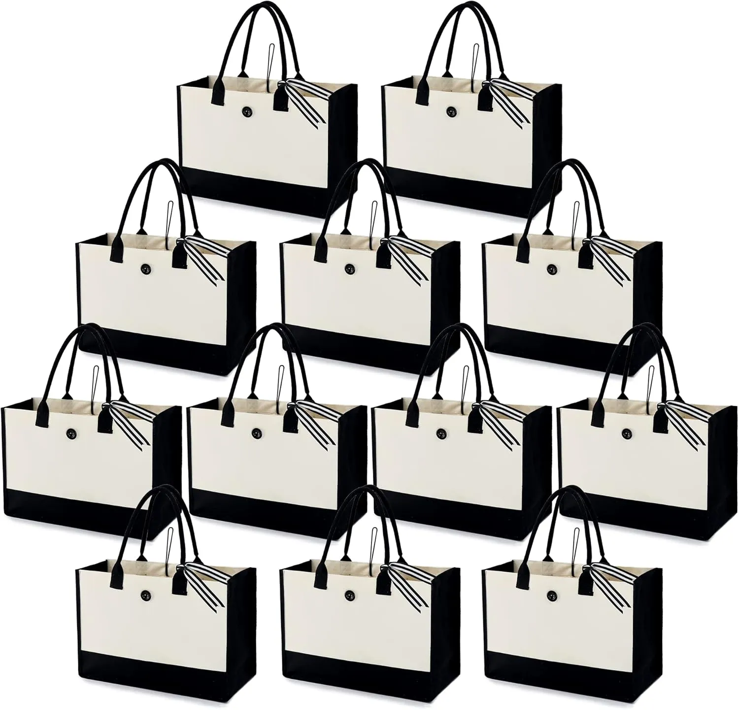 BeeGreen 3,6,8,12 Pack 12OZ Canvas Tote Bags for Women Large DIY Tote Bags Bulk with Handles
