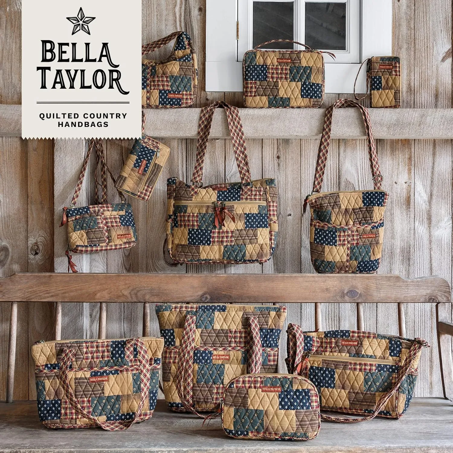 Bella Taylor Small Tote | Lightweight Quilted Fabric Purses for Women