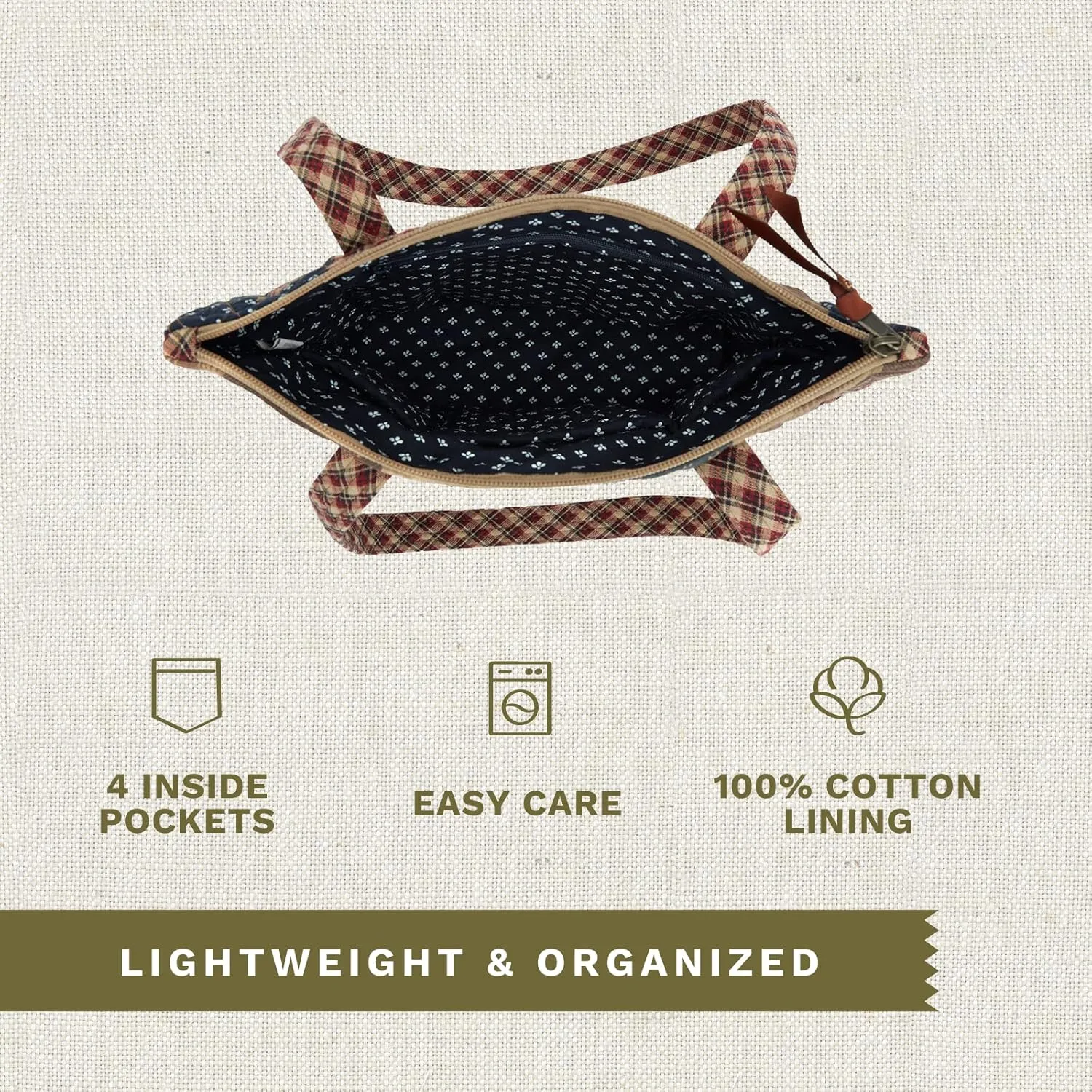 Bella Taylor Small Tote | Lightweight Quilted Fabric Purses for Women