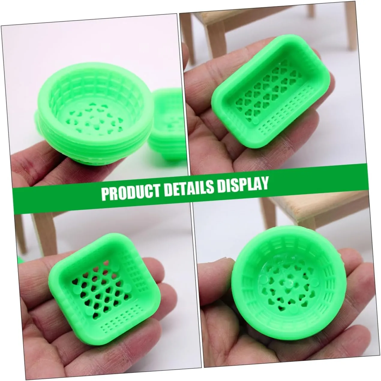 BESPORTBLE 3sets 1/12 Scale Miniature Dollhouse Storage Baskets Mini Wicker Baskets for Dollhouse Decor for Miniature House Ornament 30pcs*3