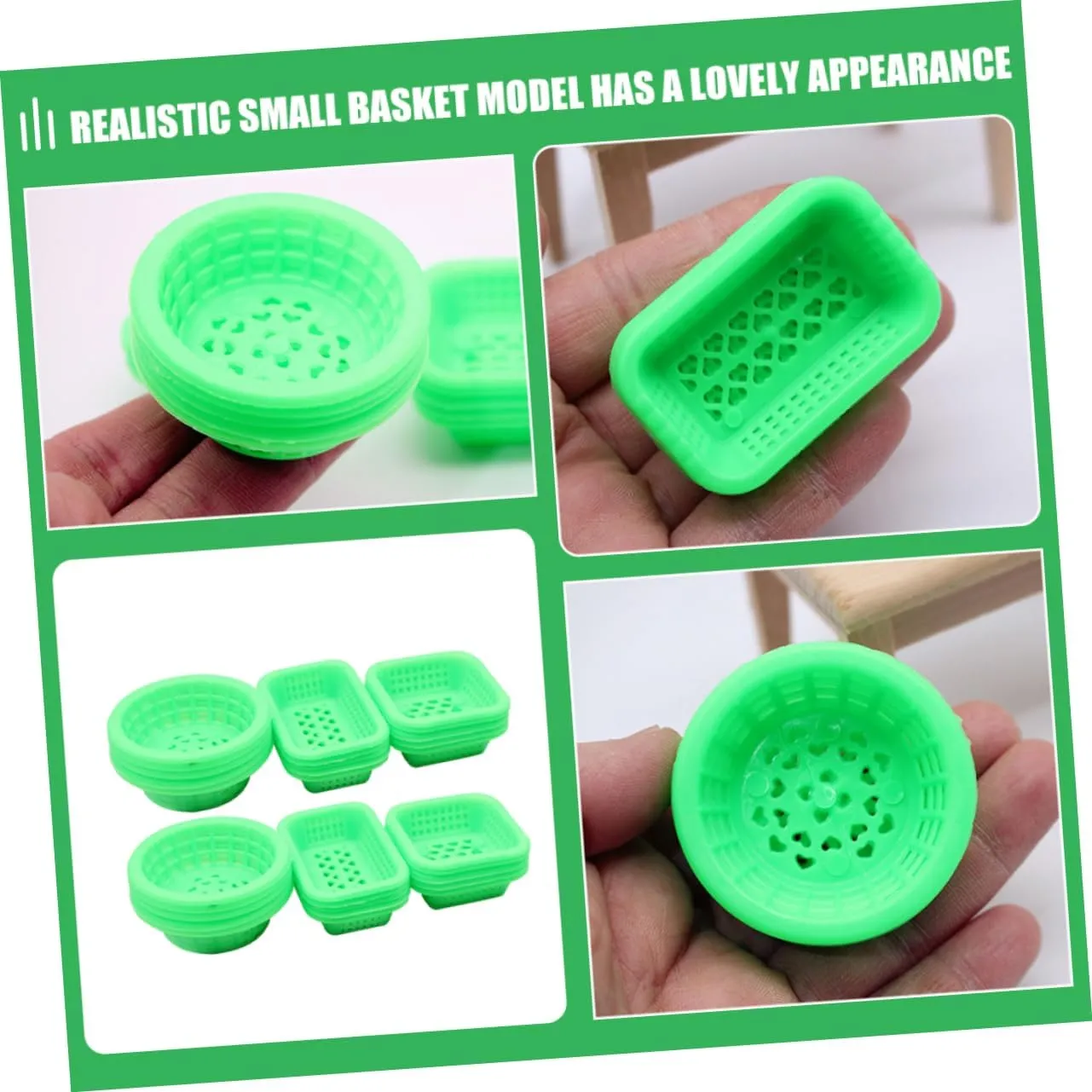 BESPORTBLE 3sets 1/12 Scale Miniature Dollhouse Storage Baskets Mini Wicker Baskets for Dollhouse Decor for Miniature House Ornament 30pcs*3