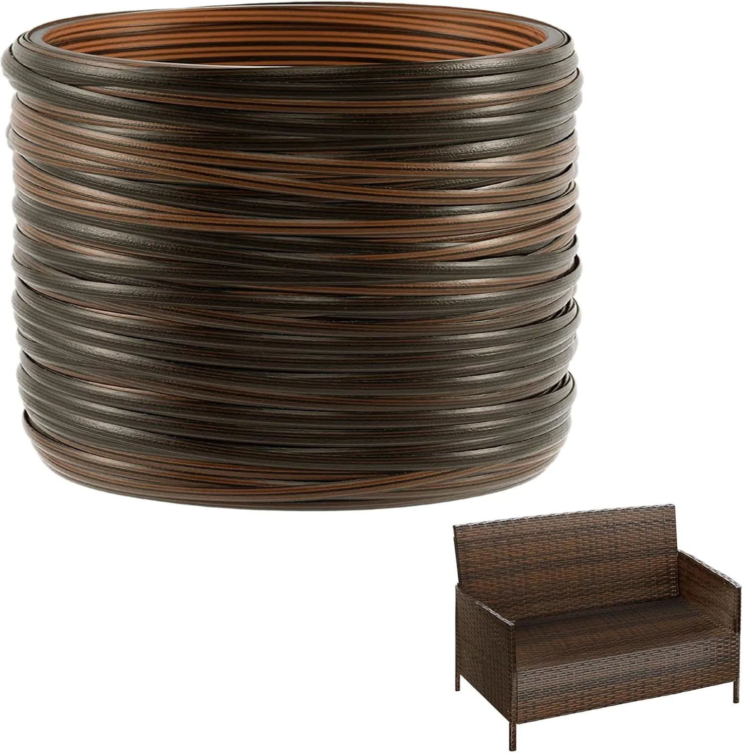 Biggun 230ft Wicker Repair Kit - Rattan Patio Chair Sofas Repair Supplies for Outdoor Lawn Furniture, Premium New Materials Basket Weaving Webbing Replacement Parts