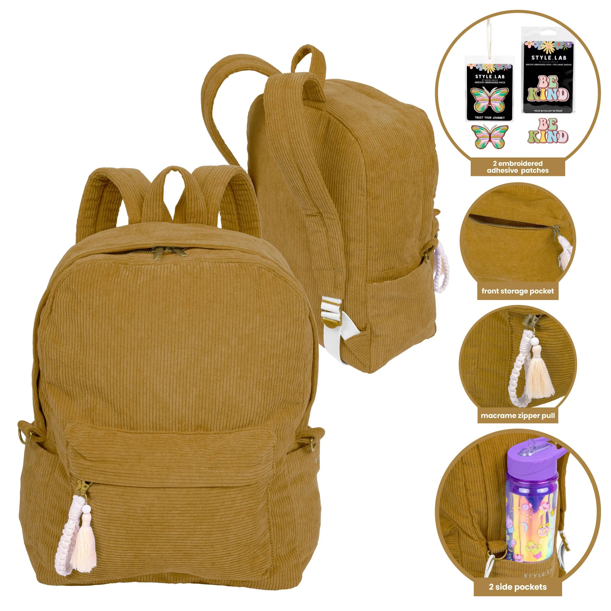 Billie Corduroy Backpack Camel