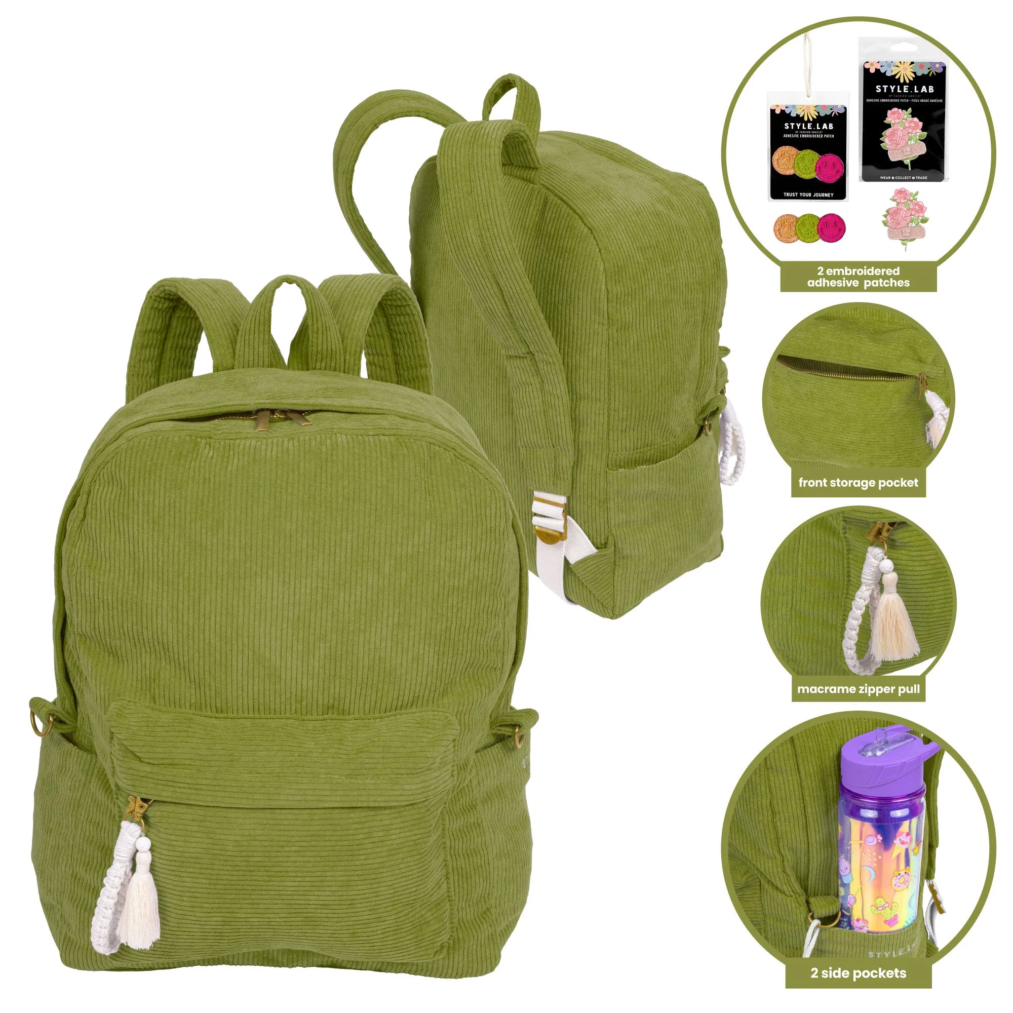 Billie Corduroy Backpack Green