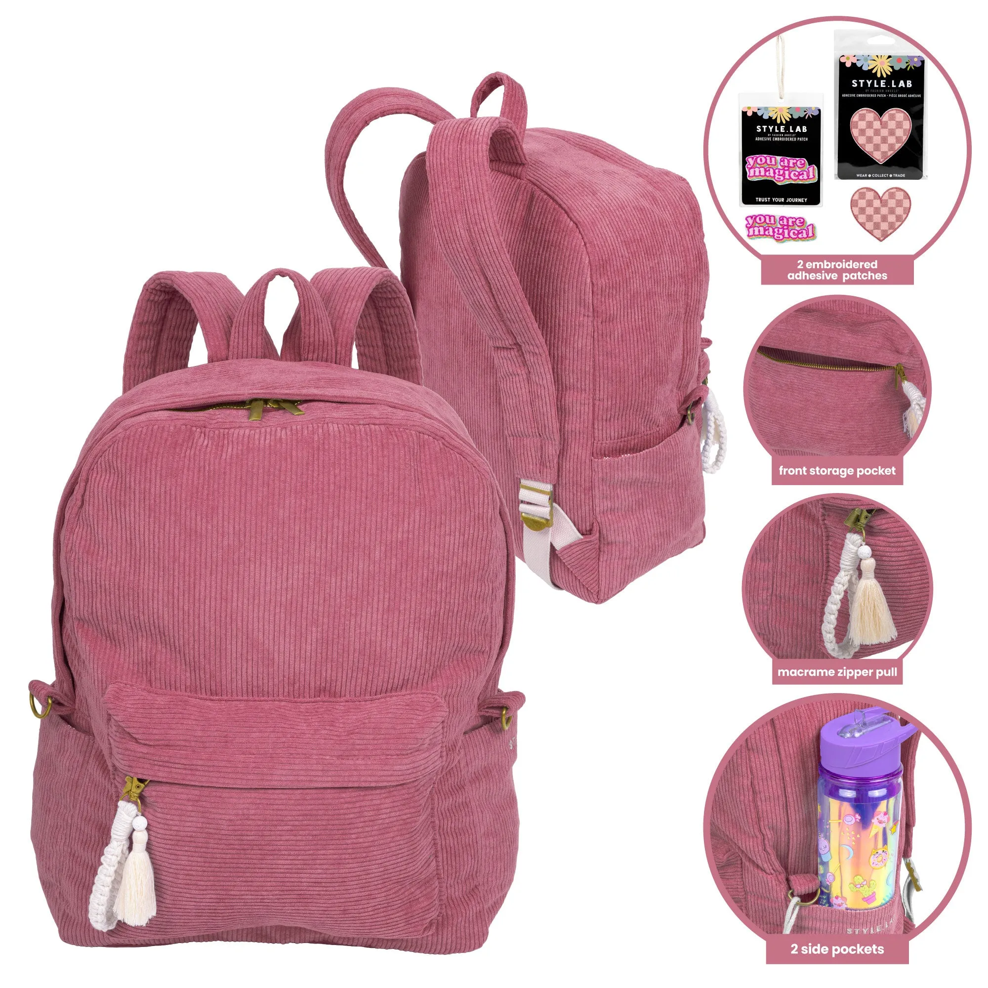 Billie Corduroy Backpack Rose