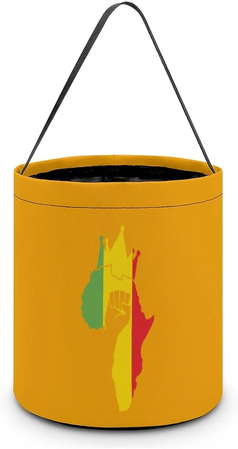 Black Power Fist on Africa Map Halloween Easter Trick Or Treat Bags for Candy Funny Candy Bucket Tote Bag Reusable Gift Bags, style, gtxgdrg546