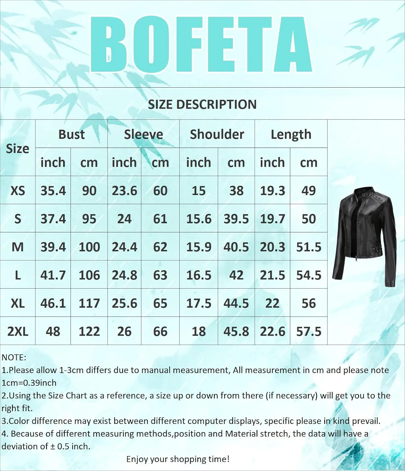 BOFETA Womens Faux Leather Long Sleeve Jackets Quilted Moto Outwear Slim Lapel Coats