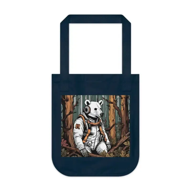 Bold Eco Canvas Tote Bag with Polar Bear Gas Mask