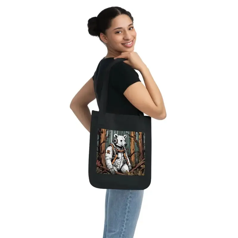 Bold Eco Canvas Tote Bag with Polar Bear Gas Mask