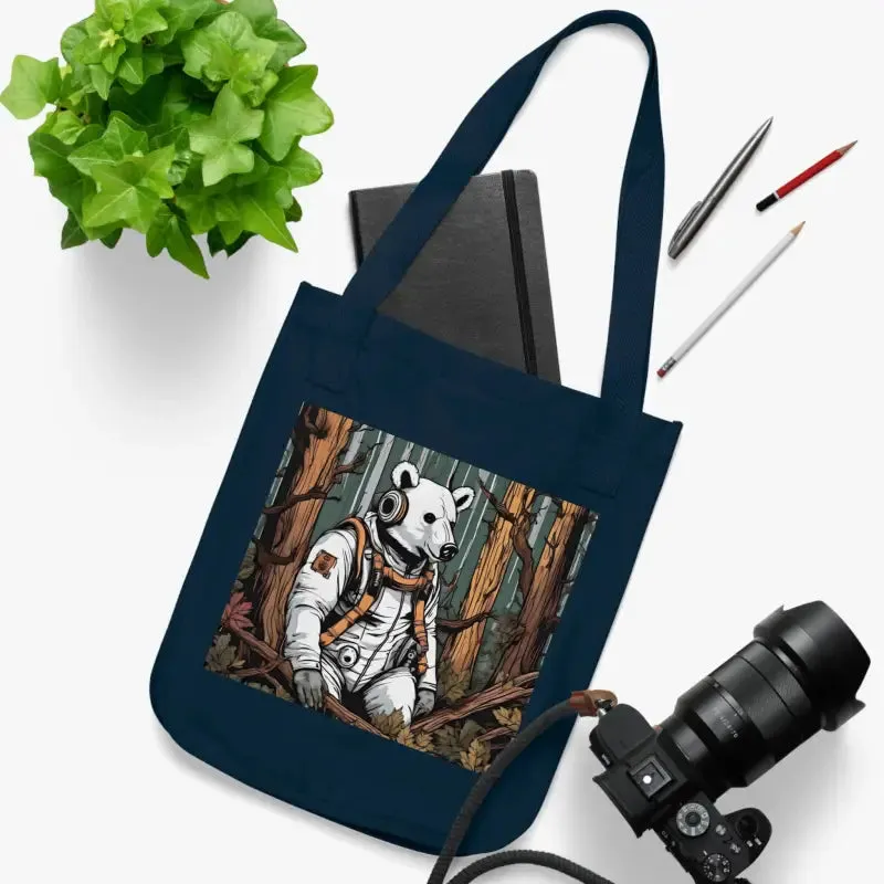 Bold Eco Canvas Tote Bag with Polar Bear Gas Mask