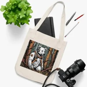 Bold Eco Canvas Tote Bag with Polar Bear Gas Mask