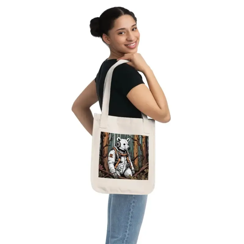 Bold Eco Canvas Tote Bag with Polar Bear Gas Mask