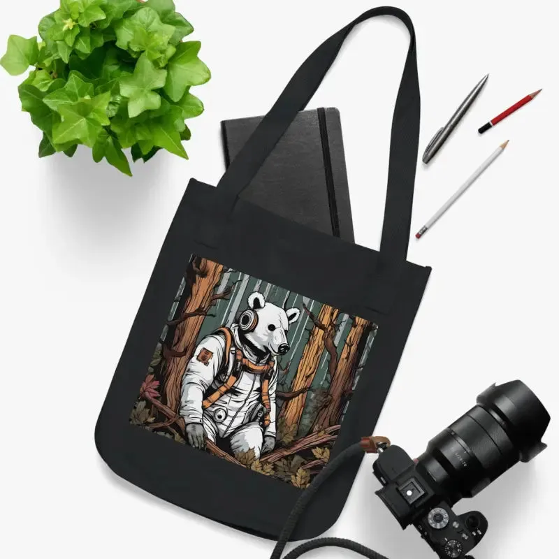 Bold Eco Canvas Tote Bag with Polar Bear Gas Mask