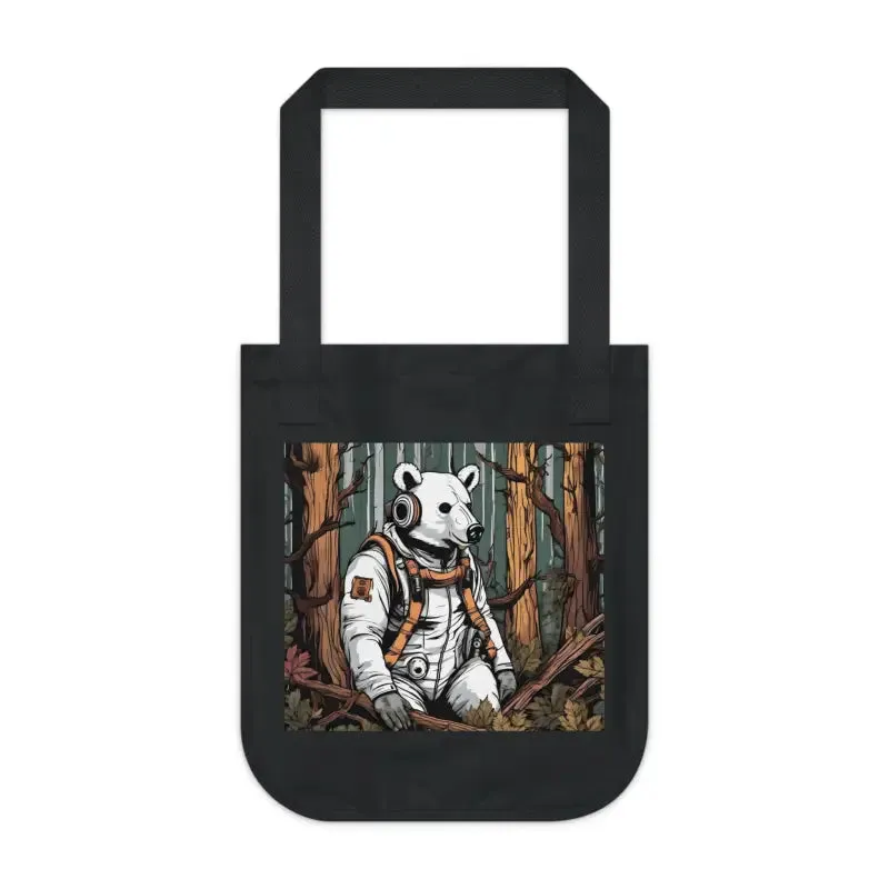 Bold Eco Canvas Tote Bag with Polar Bear Gas Mask
