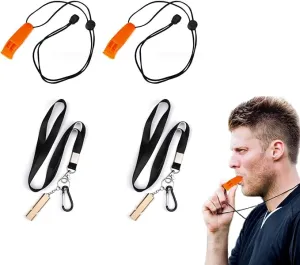 BRBASAP 4 Pack Safety Whistles for Women Loud Coast Guard Approved Emergency Whistles with Lanyard Whistles Loud Waterproof Plastic Survival Whistles for Kayak Hiking Camping Outdoor Rescue Signaling