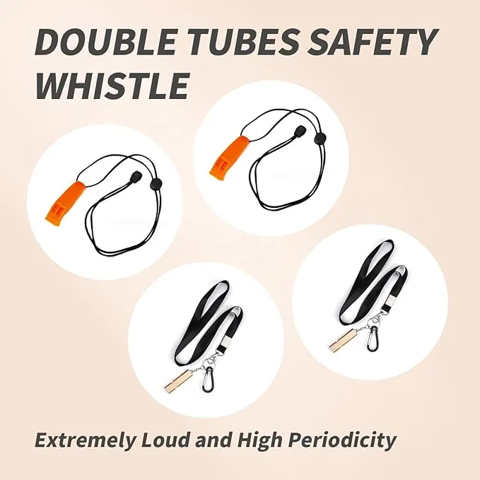 BRBASAP 4 Pack Safety Whistles for Women Loud Coast Guard Approved Emergency Whistles with Lanyard Whistles Loud Waterproof Plastic Survival Whistles for Kayak Hiking Camping Outdoor Rescue Signaling