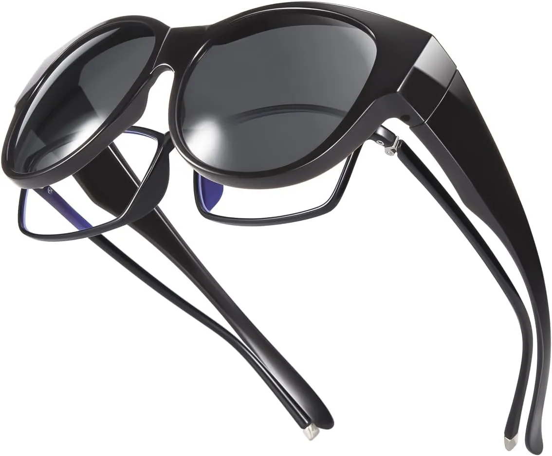 Br’Guras Oversized Polarized Fit over Sunglasses Over Glasses for Men and Women