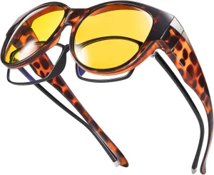Br’Guras Oversized Polarized Fit over Sunglasses Over Glasses for Men and Women