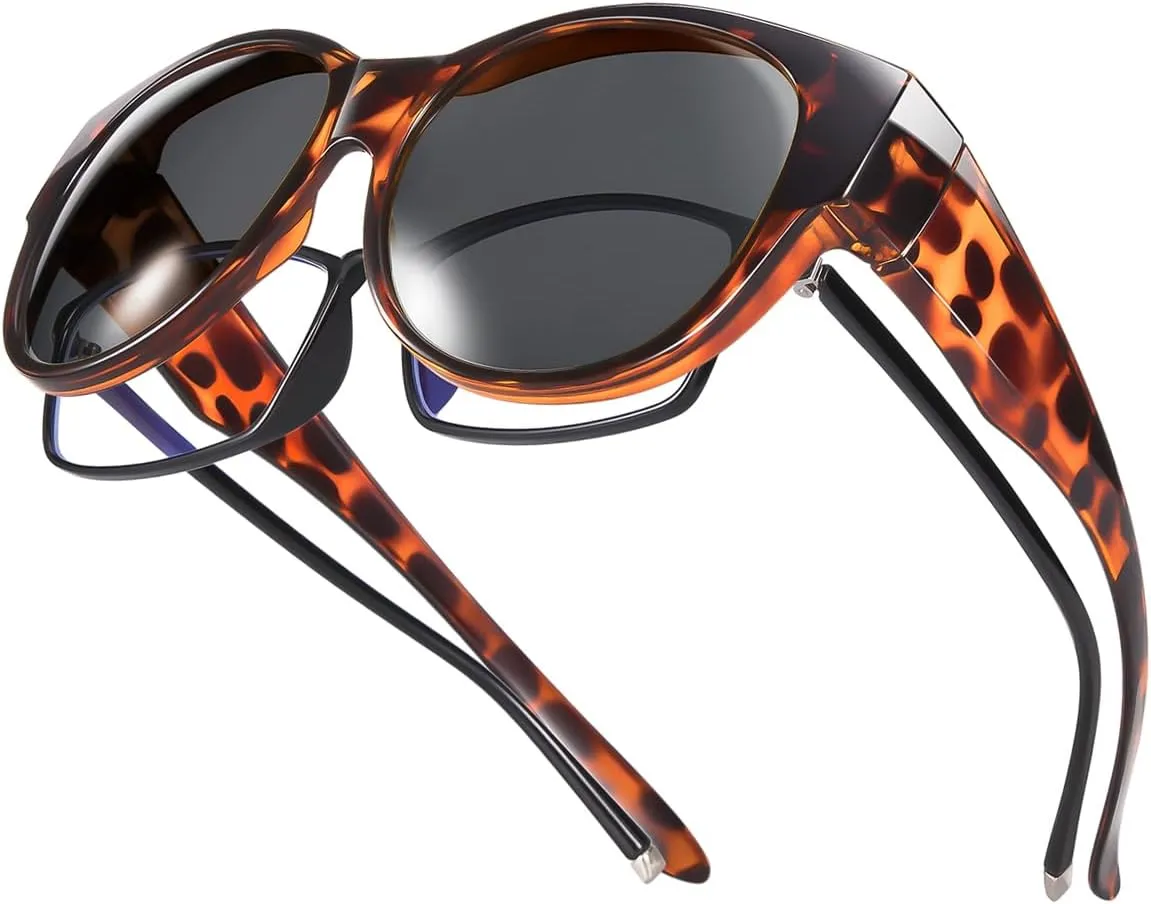 Br’Guras Oversized Polarized Fit over Sunglasses Over Glasses for Men and Women