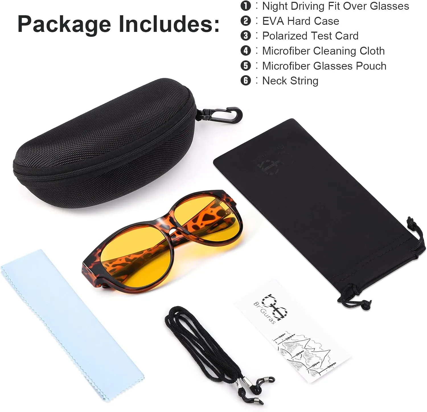 Br’Guras Oversized Polarized Fit over Sunglasses Over Glasses for Men and Women