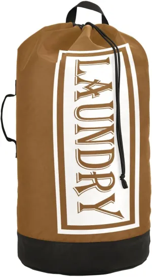 Brown Nylon Travel Laundry Bag for Luggage Dirty Heavy Duty Dirty Clothes Organizer with Drawstring Closure & Shoulder Straps Clothes Hamper Bag for College Dorm Factories Apartment